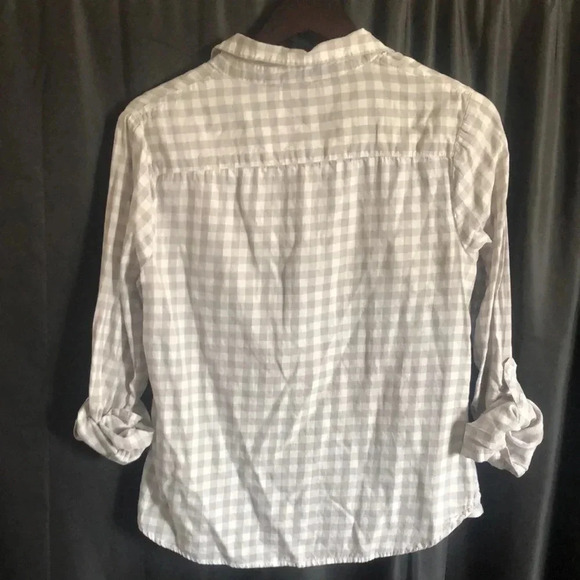 Gap White & Gray‎ Plaid Top - Picture 4 of 5